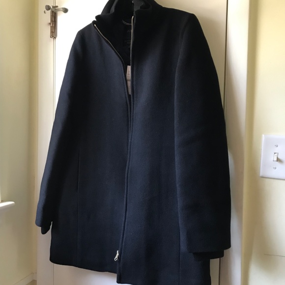 NWT JCREW TALL Lodge coat in Italian stadium-cloth wool black size 6T - Picture 3 of 15
